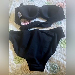 Twist top Bandeau Bikini Top and Bottom Set